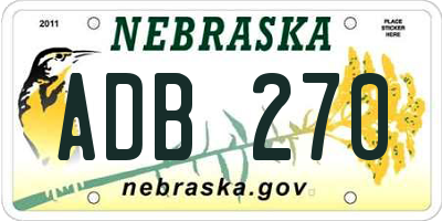 NE license plate ADB270