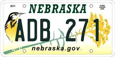 NE license plate ADB271
