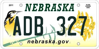NE license plate ADB327