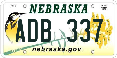 NE license plate ADB337