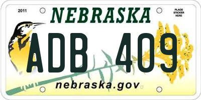 NE license plate ADB409