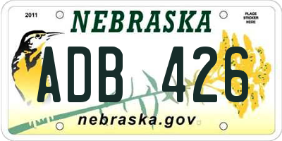 NE license plate ADB426