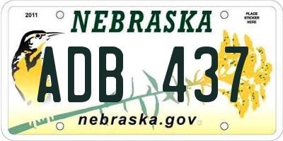 NE license plate ADB437