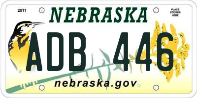 NE license plate ADB446
