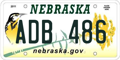 NE license plate ADB486