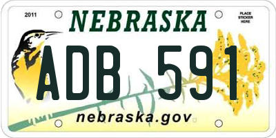 NE license plate ADB591