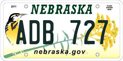 NE license plate ADB727