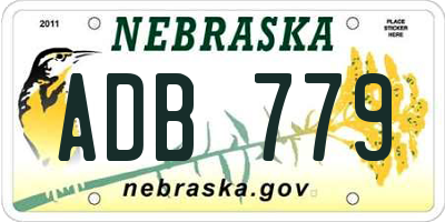 NE license plate ADB779
