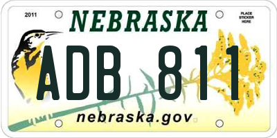 NE license plate ADB811