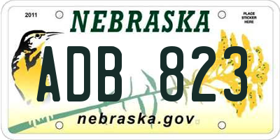 NE license plate ADB823
