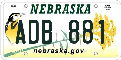 NE license plate ADB881