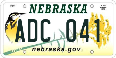 NE license plate ADC041