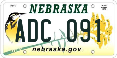 NE license plate ADC091