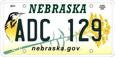 NE license plate ADC129