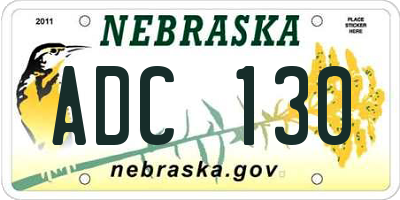 NE license plate ADC130