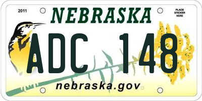 NE license plate ADC148