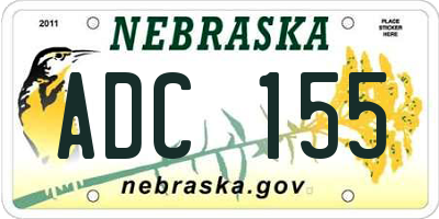 NE license plate ADC155