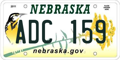 NE license plate ADC159