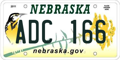 NE license plate ADC166