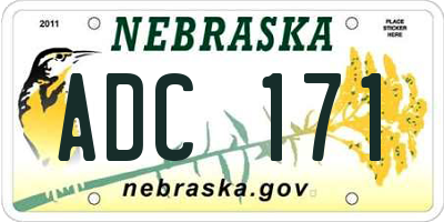 NE license plate ADC171