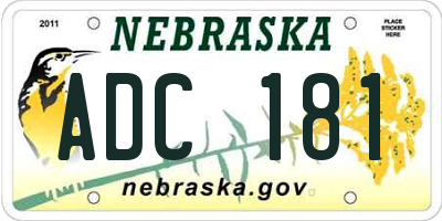 NE license plate ADC181