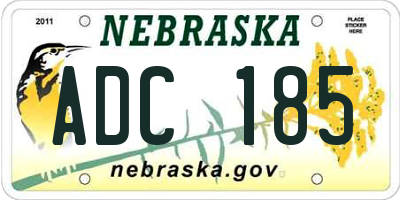 NE license plate ADC185