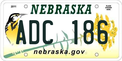 NE license plate ADC186