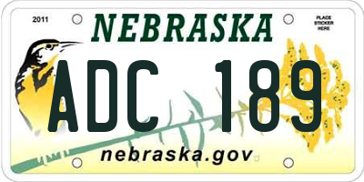 NE license plate ADC189