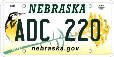 NE license plate ADC220