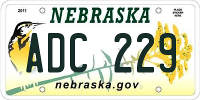 NE license plate ADC229