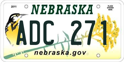 NE license plate ADC271