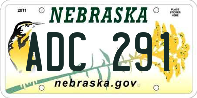 NE license plate ADC291
