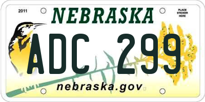 NE license plate ADC299