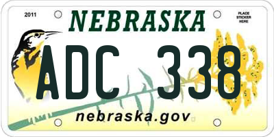 NE license plate ADC338