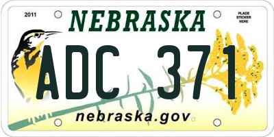NE license plate ADC371