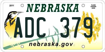 NE license plate ADC379