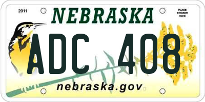 NE license plate ADC408