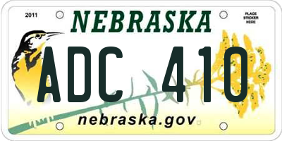 NE license plate ADC410