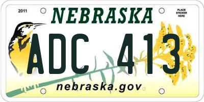 NE license plate ADC413