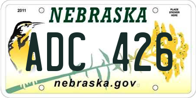 NE license plate ADC426