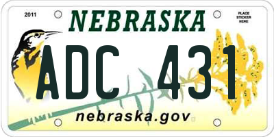 NE license plate ADC431