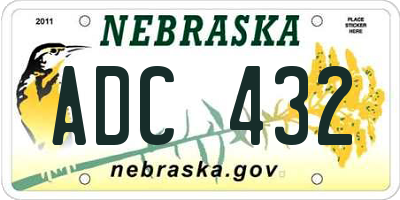 NE license plate ADC432