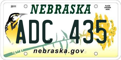 NE license plate ADC435