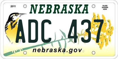 NE license plate ADC437