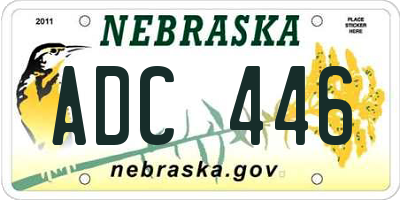 NE license plate ADC446