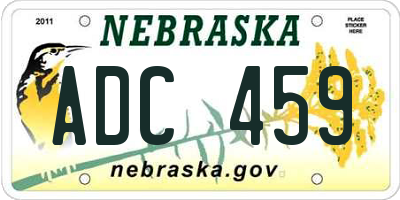 NE license plate ADC459