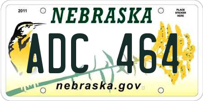 NE license plate ADC464