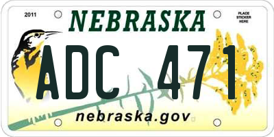 NE license plate ADC471