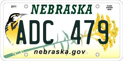 NE license plate ADC479