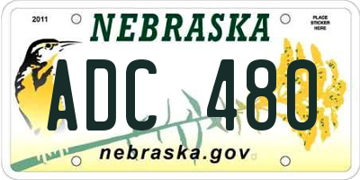 NE license plate ADC480